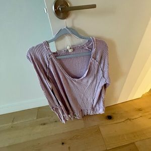 Free people waffle net purple thermal